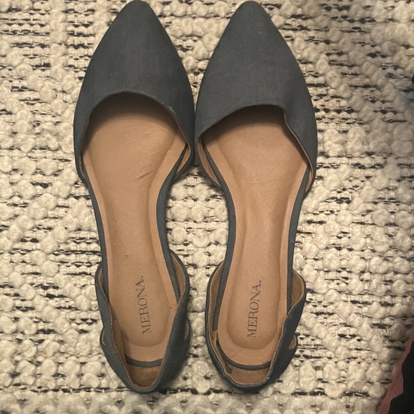 Merona Women's Charcoal Pointed Flats - Picture 1 of 1